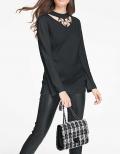 Designer-Feinstrickpullover mit Cut-Outs schwarz