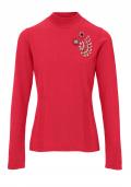 Designer-Feinstrickpullover mit Perlen rot