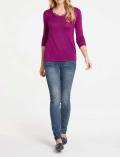 Designer-Feinstrickpullover mit Spitze fuchsia