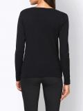 Designer-Feinstrickpullover mit Spitze schwarz