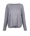 Designer-Feinstrickpullover mit Strass grau