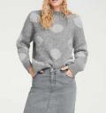 Designer-Flausch-Pullover grau-silber