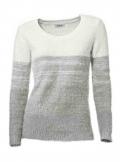 Designer-Flauschpullover grau-weiß