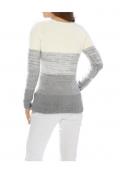 Designer-Flauschpullover grau-weiß