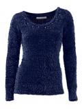 Designer-Flauschpullover marine