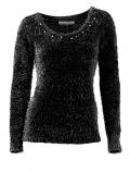 Designer-Flauschpullover schwarz