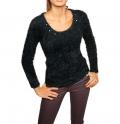 Designer-Flauschpullover schwarz