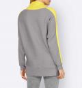 Designer-Fledermaus-Pullover grau-limone