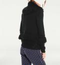 Designer-Fransen-Rollkragenpullover schwarz