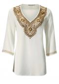 Designer-Georgette-Tunika offwhite