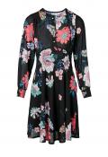 Designer-Georgettekleid schwarz-bunt