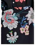 Designer-Georgettekleid schwarz-bunt