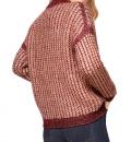 Designer-Grobstrickpullover kirsche-apricot