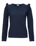 Designer-Grobstrickpullover marine