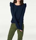 Designer-Grobstrickpullover marine