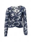 Designer-Häkel-Spitzenjacke blau