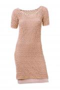 Designer-Häkelkleid puder