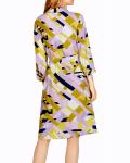 Designer-Hemdblusen-Kleid limone-flieder