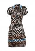 Designer-Hemdblusenkleid braun-bunt