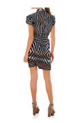 Designer-Hemdblusenkleid braun-bunt