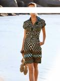 Designer-Hemdblusenkleid braun-bunt