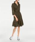 Designer-Hemdblusenkleid oliv