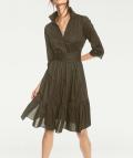 Designer-Hemdblusenkleid oliv