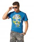 Designer-Herren-Shirt blau-bunt S