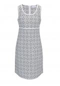 Designer-Holsaumstickerei-Kleid weiß-grau