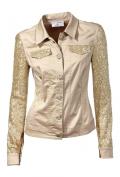 Designer-Jacke mit Pailletten beige-gold