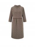 Designer-Jacquard-Kleid schoko-camel