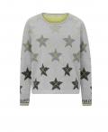 Designer-Jacquard-Pullover hellgrau-limone