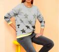 Designer-Jacquard-Pullover hellgrau-limone