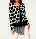 Designer-Jacquardblazer creme-schwarz