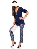 Designer-Jacquardhose blau-silber