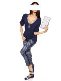 Designer-Jacquardhose blau-silber