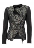 Designer-Jacquardjacke schwarz-silber