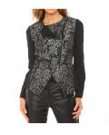 Designer-Jacquardjacke schwarz-silber