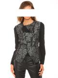 Designer-Jacquardjacke schwarz-silber