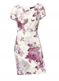 Designer-Jacquardkleid creme-mauve
