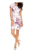 Designer-Jacquardkleid creme-mauve