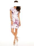 Designer-Jacquardkleid creme-mauve