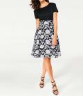 Designer-Jacquardkleid schwarz-weiß