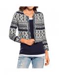 Designer-Jaquardblazer marine-weiß