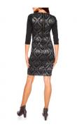Designer-Jaquardkleid schwarz-silber