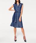 Designer-Jeans-Hemdblusenkleid blau