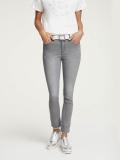 Designer-Jeans m Stickerei grau