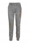 Designer-Jeans mit Nieten hellgrau