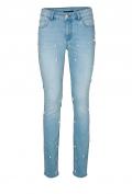 Designer-Jeans mit Perlen hellblau