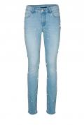 Designer-Jeans mit Perlen hellblau